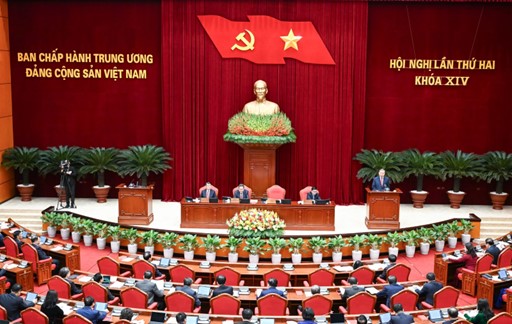 Thông cáo báo chí về ngày làm việc thứ hai Hội nghị Trung ương 2 khoá XIV